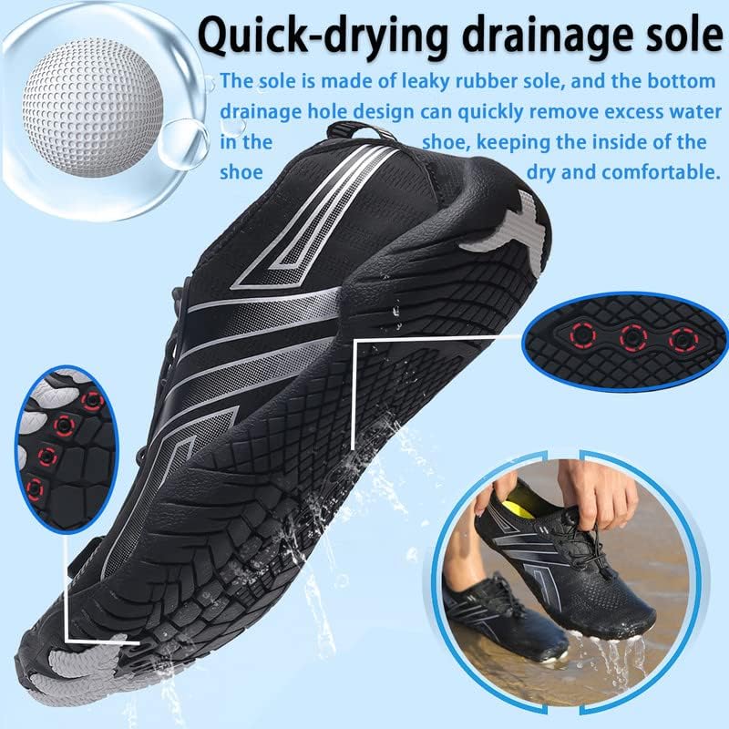 Water Shoes for Women Mens Barefoot Shoes Quick Dry Aqua Outdoor Sports for Swim Pool Beach Surf Walk Water Yoga River Lake Hiking Kayaking — view 3