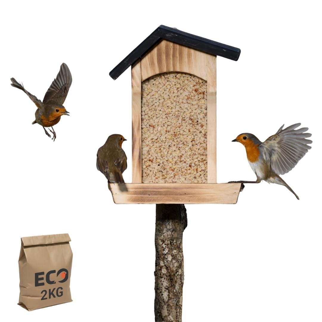 Eco Bird Food Peanut Pieces – 2kg – Plastic Free, Biodegradable, Premium Peanuts for Wild Birds – High-Energy Bird Feed – Quality Chopped Peanuts for Small Birds