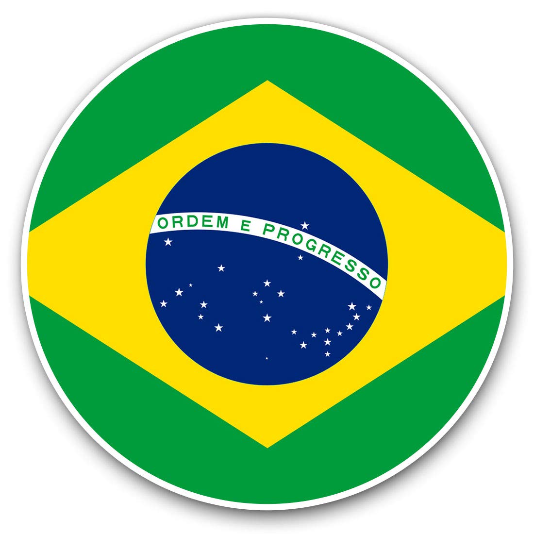 Destination Vinyl Ltd Brazil America Flag 9140 Vinyl Stickers (Set Of 2) 7.5Cm - Brazil America Flag #9140