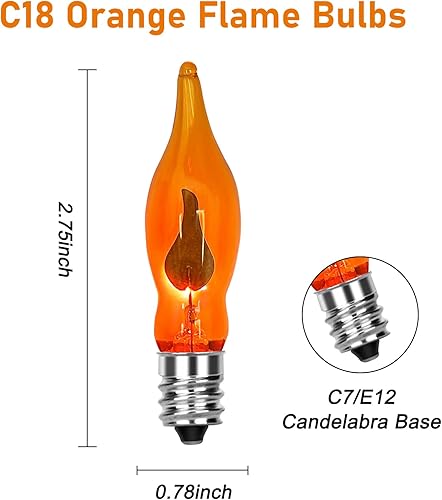 Miniatura 13 de Paquete de 25 bombillas C7 transparentes de repuesto, bombillas C7 de Navidad para exteriores, bombillas nocturnas de 5 W, bombillas incandescentes