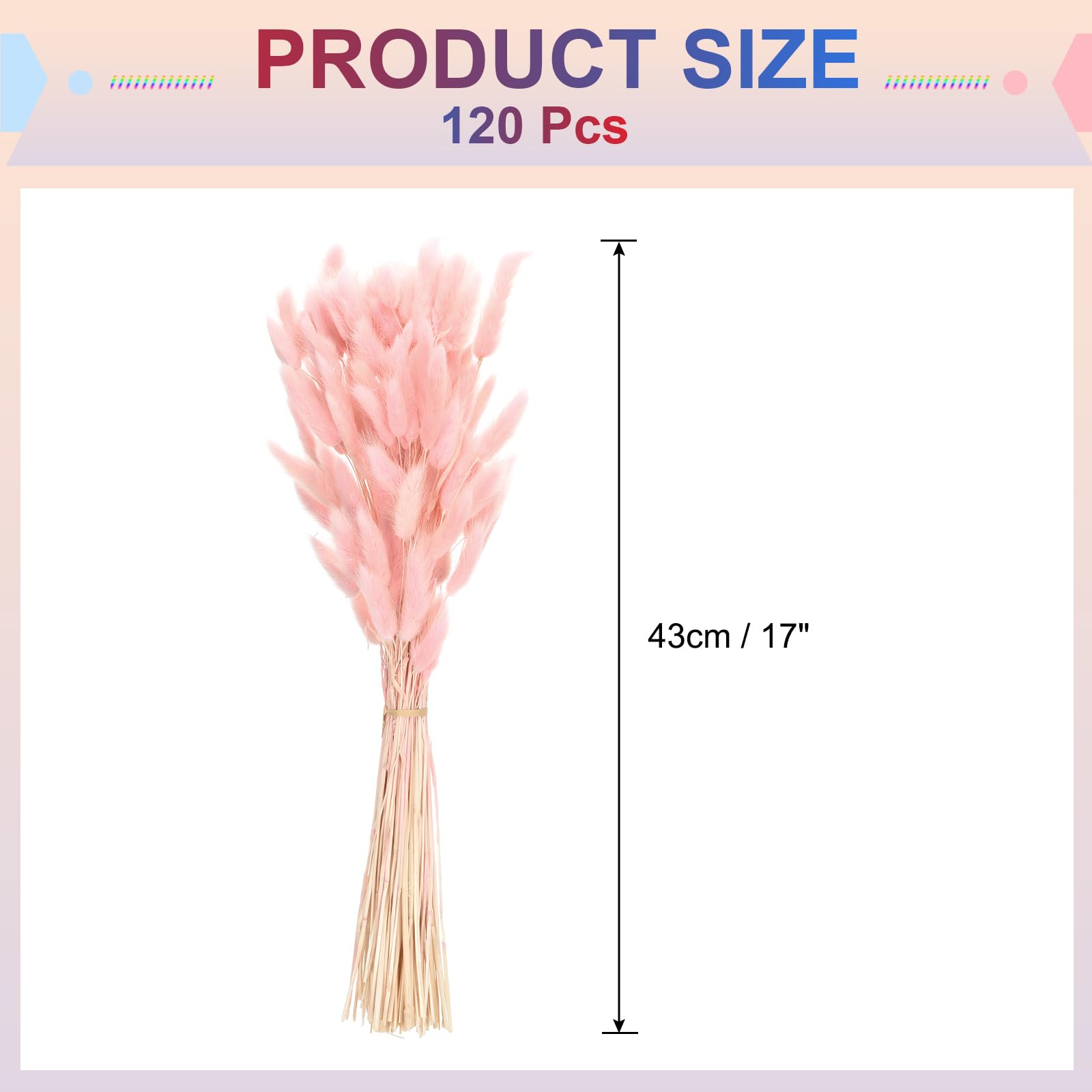 120 Pièces Queues De Lapin Séchées Naturelles 60cm - Herbe De Pampa Lagurus Pour Décoration Mariage Et Fêtes (Orange Foncé)