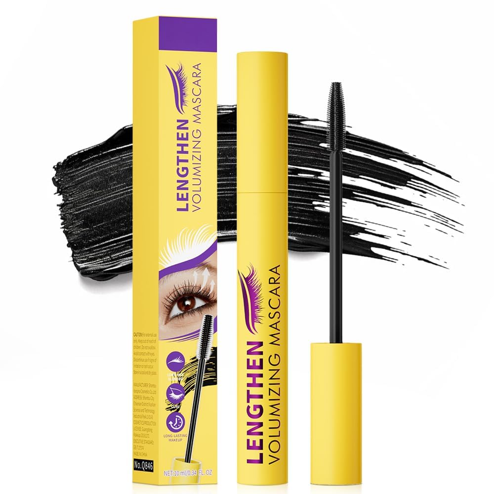 Bubble Mascara, 2025 Upgrade Volumizing Mascara, Waterproof Brown Mascaras for Sensitive Eyes, Clump-Free Lash Enhancer for Daily Use, Long Lash Mascaras for Women (1pcs-black)