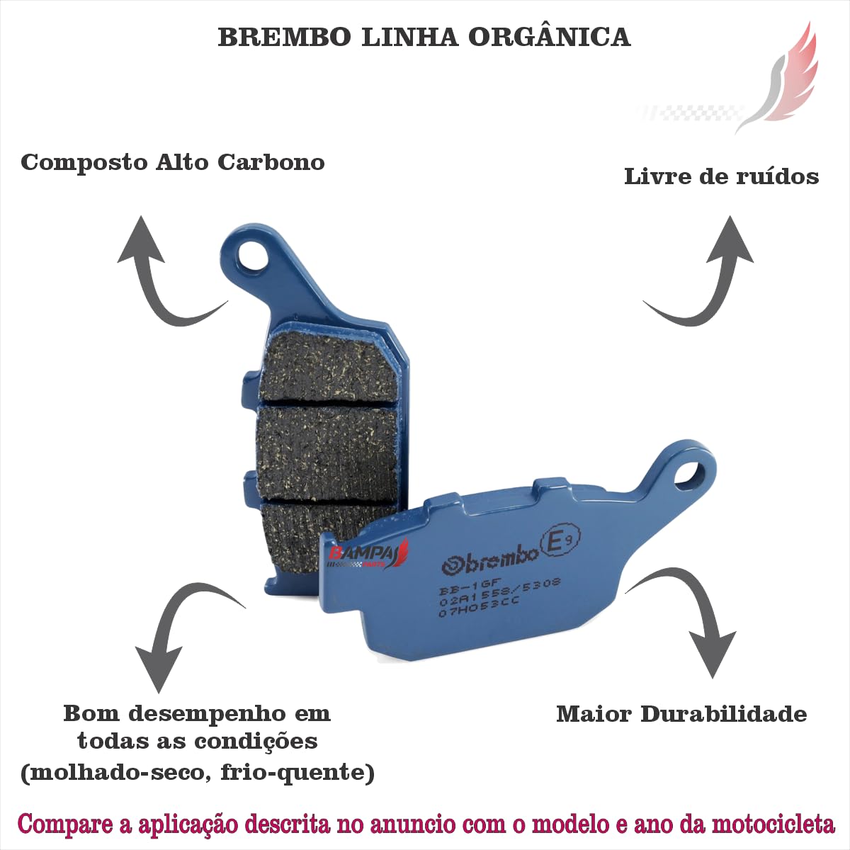 BREMBO Kit pastiglie freni Posteriore 07HO53CC Compatibilità con KAWASAKI MOTORCYCLES Z, HONDA MOTORCYCLES X-ADV