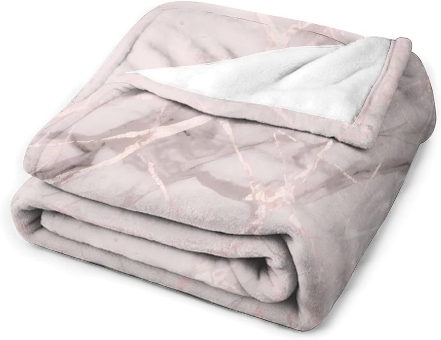Couverture en marbre rose en flanelle douce 150x60in pour un canapé élégant