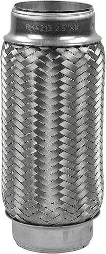 Miniatura 3 de RP REMARKABLE POWER, RK7548 Tubo flexible de escape de 2.5 x 12 pulgadas, acero inoxidable resistente, 16 pulgadas OL