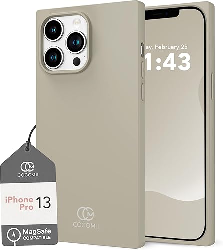 Cocomii - Funda rectangular compatible con iPhone 13 Pro - Compatible con MagSafe, silicona suave al tacto, forro de microfibra, mate, funda