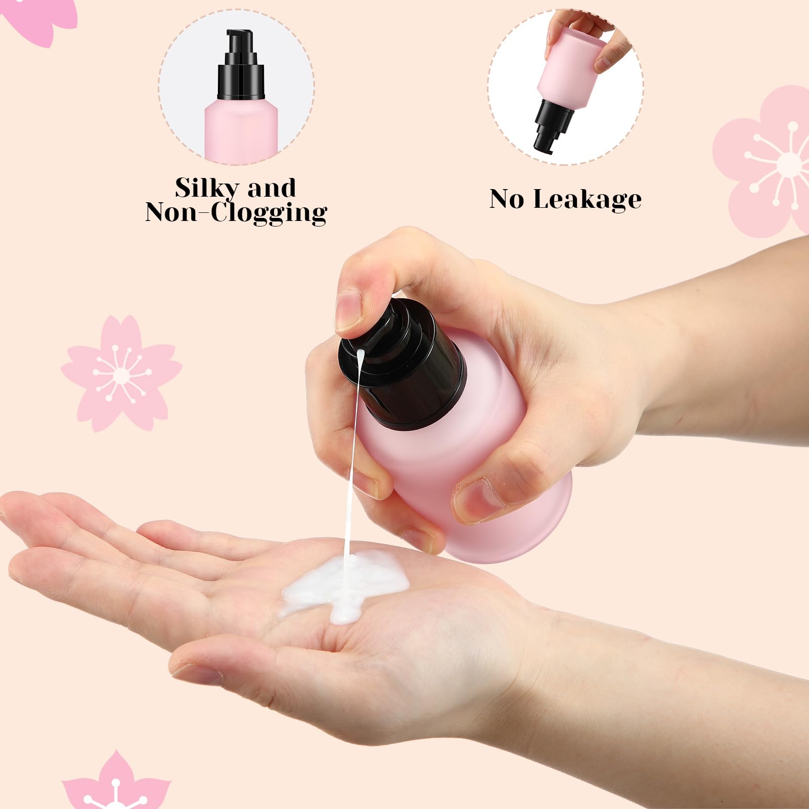 SiliFine 4 botellas de spray de vidrio esmerilado de 2 onzas, botella de vidrio rosa, botella de perfume recargable, reutilizable, botellas de perfume vacías, contenedor de cosméticos de niebla fina