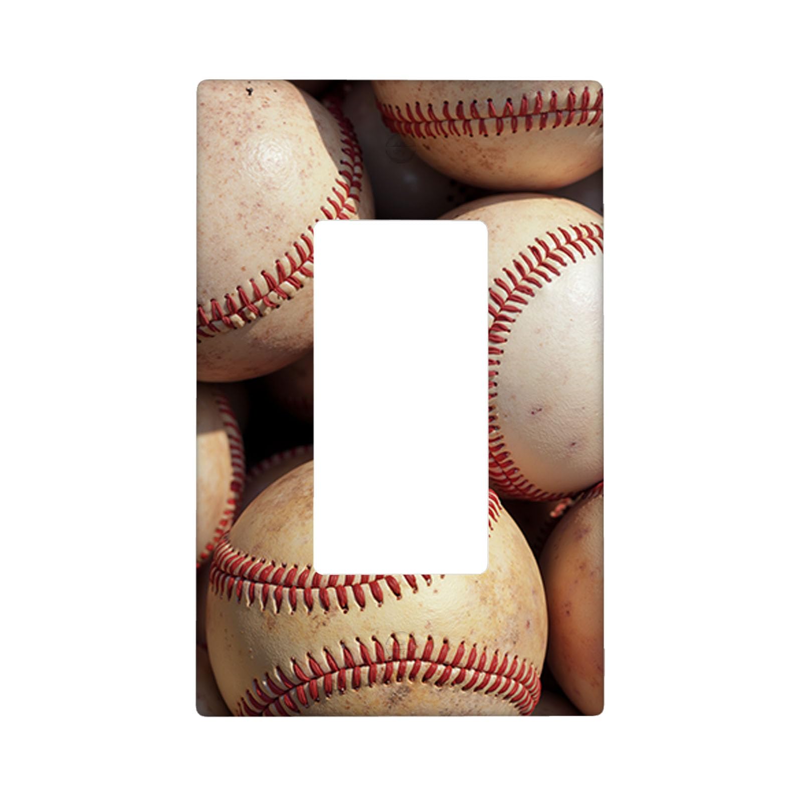 Moslion Baseball Single Rocker Wall Switch Plate Vintage Sport Game Balls 1-Gang Outlet Plug Cover Home Decor For Living Room Bathroom
