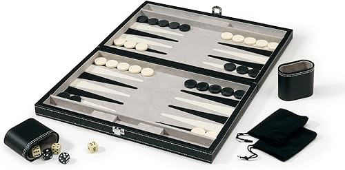 Mainstreet Classics by GLD Products Juego de mesa Backgammon de 15 pulgadas, negroblanco
