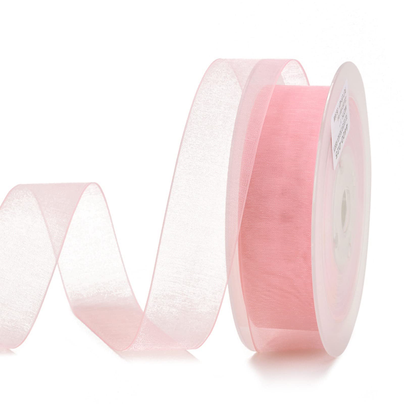 LUbrel Bänder, Satinband, Rollen, Bänder, Organzaband, zur Kuchendekoration, 200 Yards lang und 25 mm breit, rot (Color : Rose Pink)