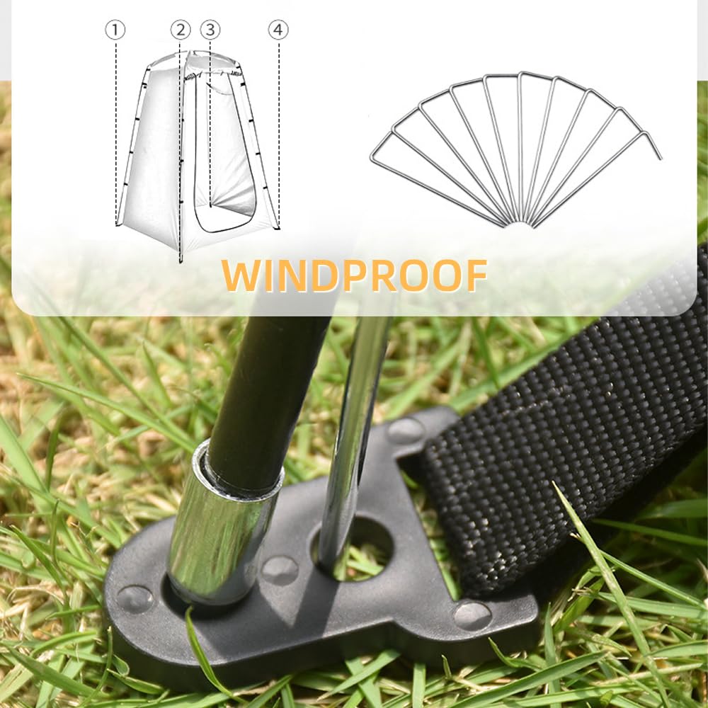 Alomejor Tente de Douche de Camping Portable, Poche de Fenêtre Privée, Tente D'installation Facile pour de Douche de Randonnée sur la Plage