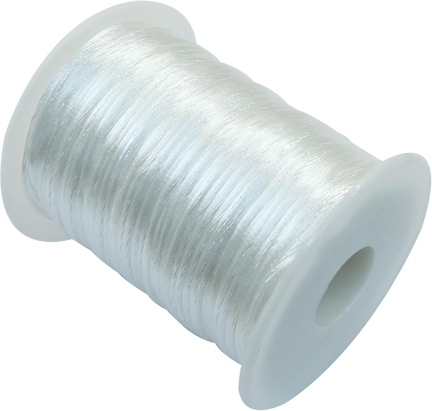Zorfeter 2 mm x 330 Feet Satin Nylon Cord, Silky Smooth String Rattail for Jewelry Making Bracelet Necklaces, Beading Thread for Macrame Kumihimo Chinese Knot Craft(White)