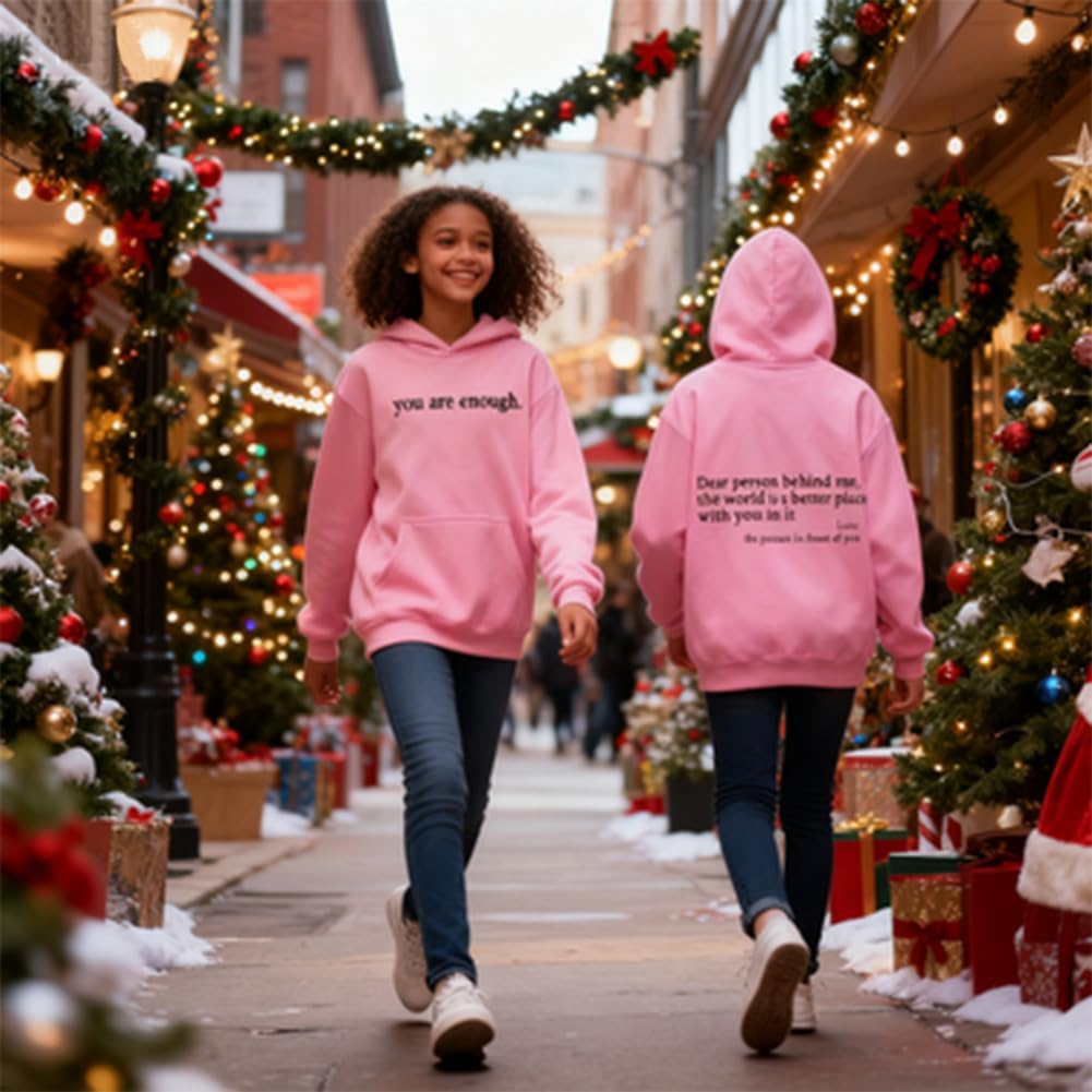 You Are Enough Hoodie, Dear Person Behind Me Shirt Hoodie, Motivational Unisex Sweatshirt, The Hope Clothes Fall Winter - Image 7