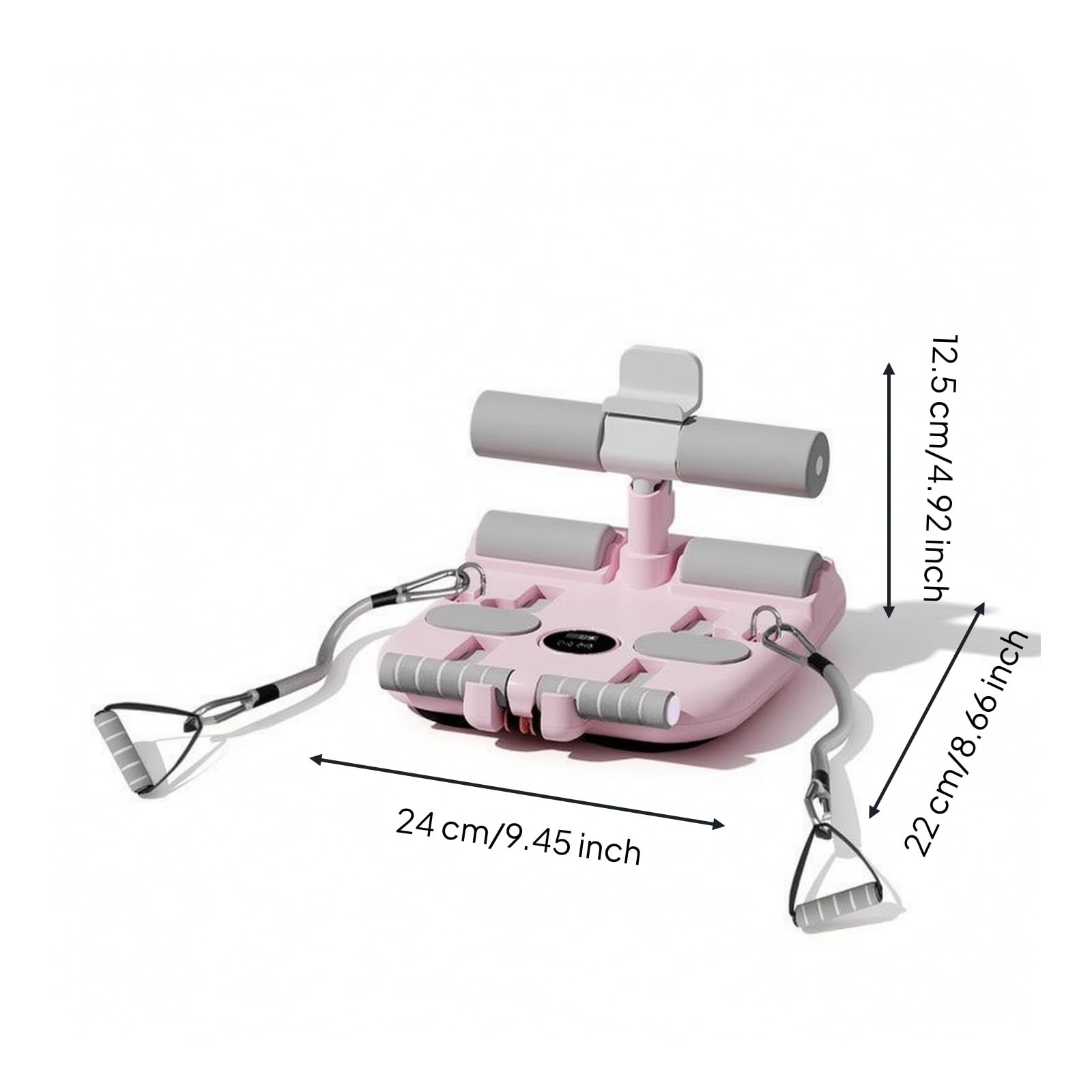 rockible Abdominal Barra per Addominali Sit Up con Ventose E Basi Stabili Supporto Piedi E Caviglie con Corde Elastiche E Impugnature Materiale PP E Gomma, Array, Viola, Standard