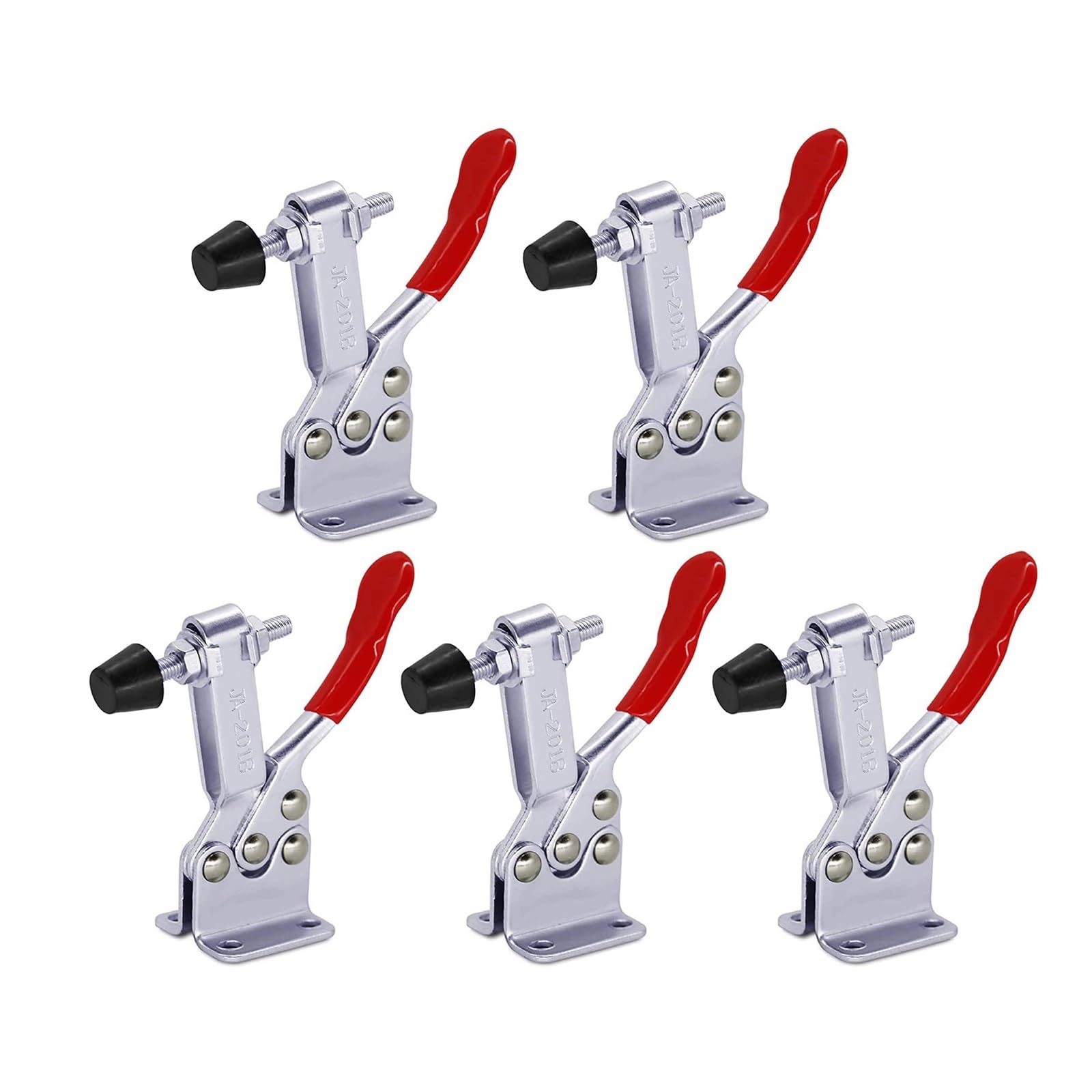 Antislip Toggle Horizontal Clamp, 5pc Toggle Clamp Set Horizontal Vertical, 27kg, Quick-Release, for Woodworking Welding