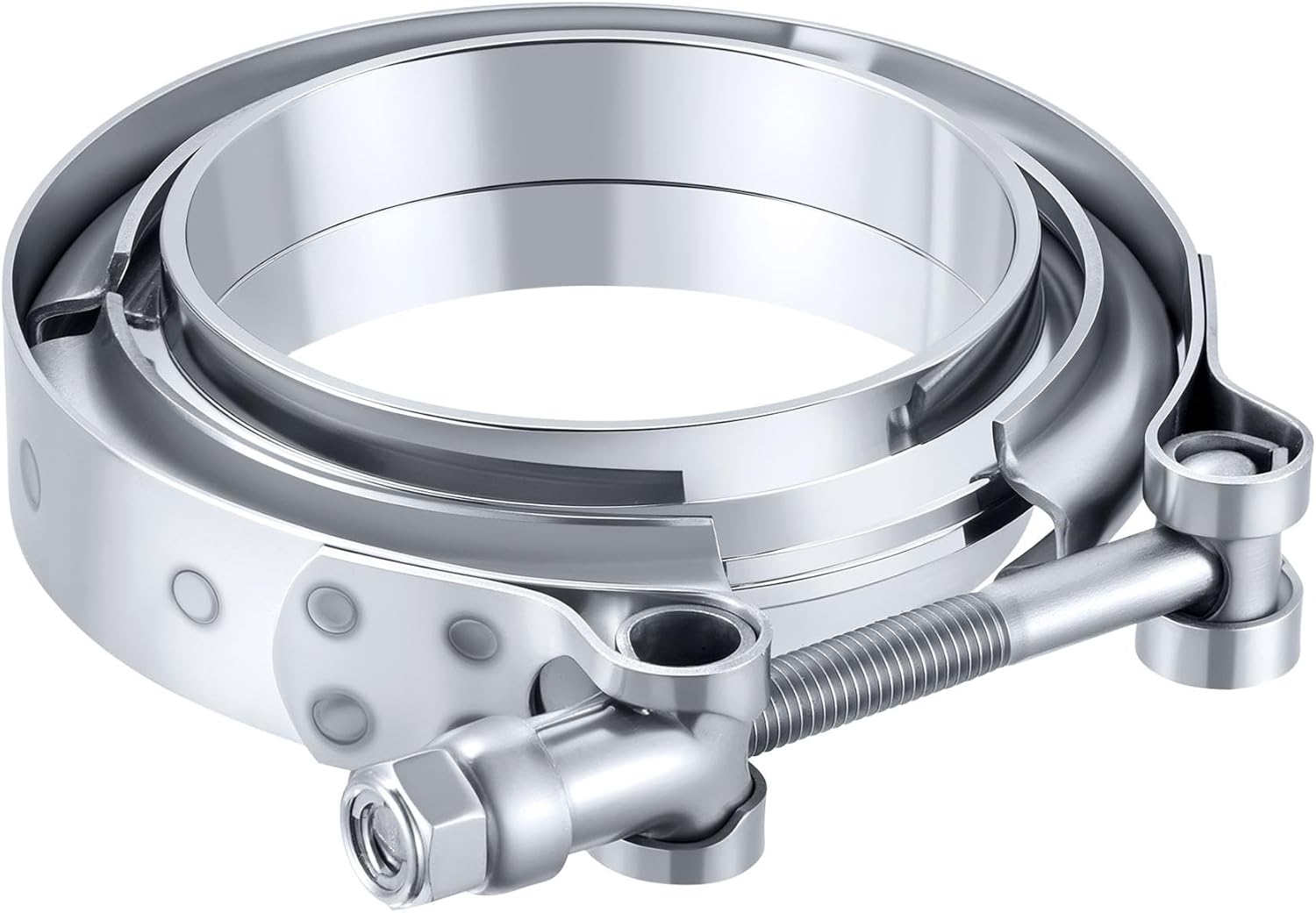 EVIL ENERGY V Band Clamp Stainless Steel with Flange Flat Mild Steel (4, 3.0")