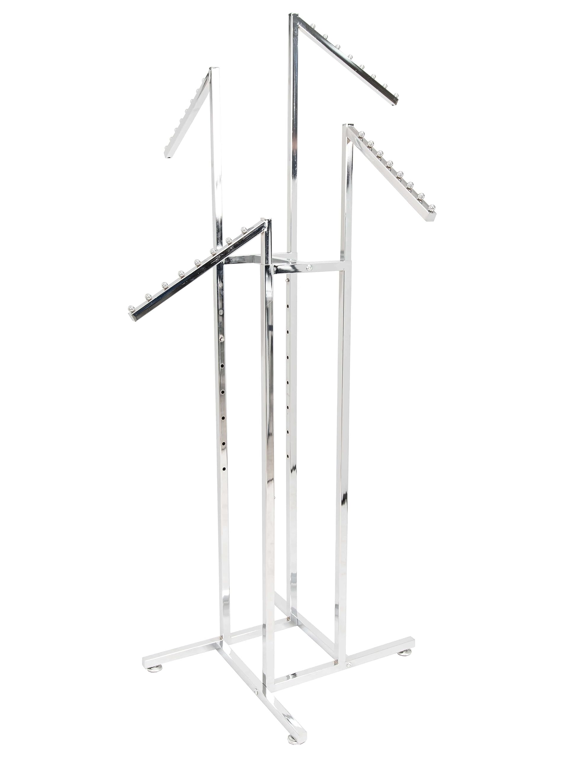 goodsforbusiness Kreuzständer Chrom, 4 Arme schräg, 120-183x110x110cm