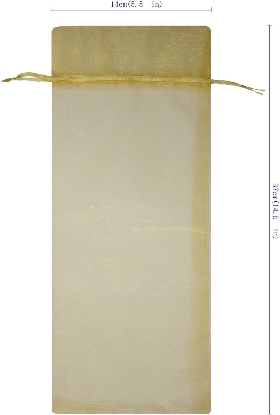 Ankirol 20pcs Sheer Organza Wine Bags 5.5x14.5 inch Reusable Simple Bottle Wrap Dresses Festive Packaging Baby Shower Wedding Favors Samples Display Drawstring Pouches (gold) image 5