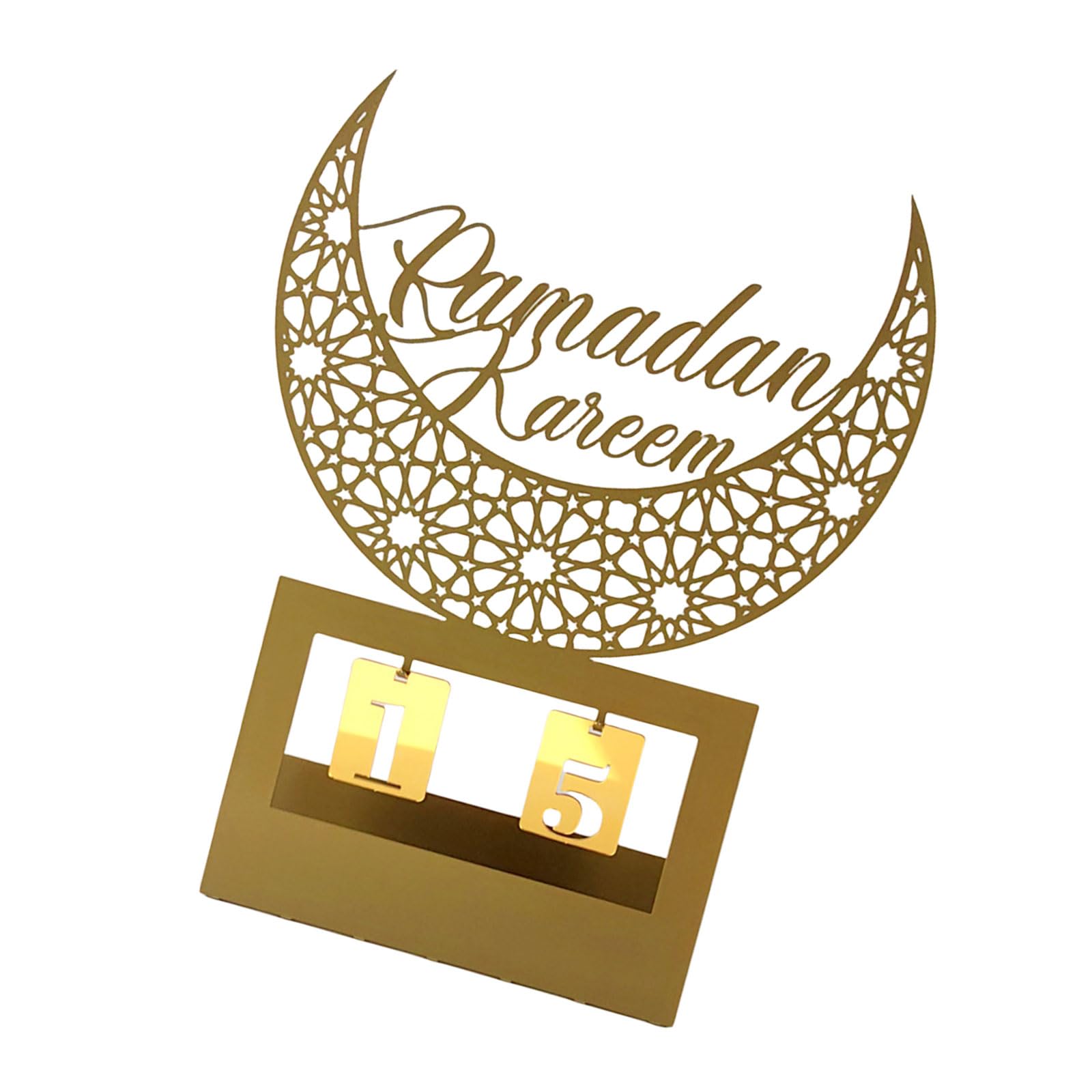 Yhplxyuus Holiday Countdown Calendar Acrylic Display Stand Elegant Ornament for Home or Eid Mubaraks Desktop Decoration Countdown Stand