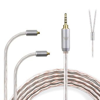 okcsc 4 Core MMCX to 2.5mm for Shure MMCX Upgrade Cable for SE215 SE315 SE425 SE535 SE535LTD SE846 FH9 FA9 FH5S BGVP UE900s T2 T3 AK T8iE XELENTO Remote FH1 F9 F9PRO AM05 W80 3.94FT