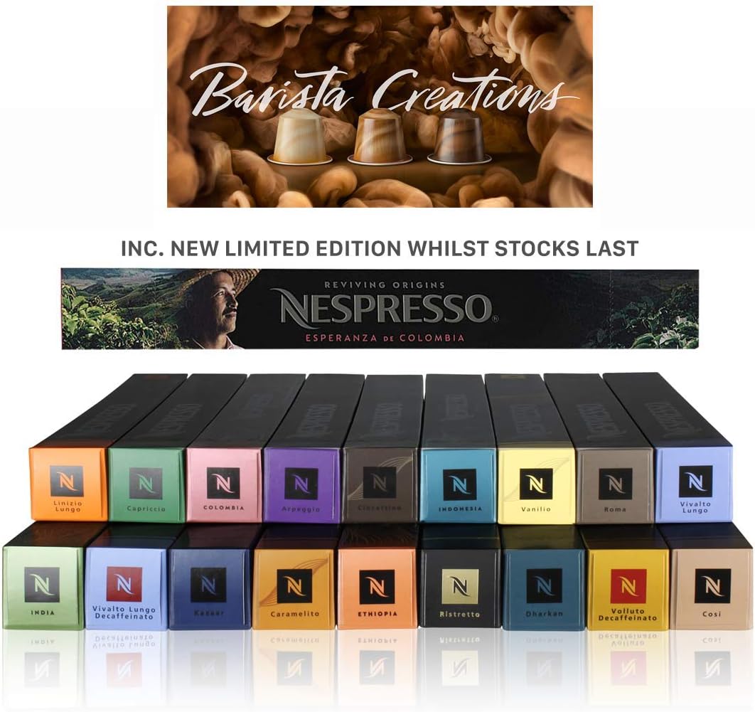 Nespresso Original Capsules (70 Capsules) You Can Choose The Ones You Want; 4 Espresso, 5 Intenso, 4 Lungo, 4 Decaffeinato, 5 Master Blend and 6 Barista Flavours