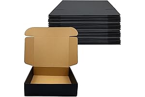 24 Pack BLACK Boxes: Black Corrugated Cardboard Shipping Boxes
