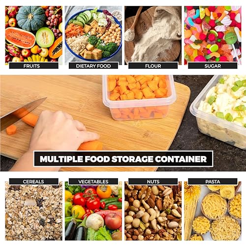 HOMESHOPA Plastic Airtight Food Storage Containers, 10 Pack 500ml BPA Free Leakproof Stackable Reusable Lunch Boxes, Meal Prep Container for Kitchen & Pantry, Microwave Freezer Dishwasher Safe - Image 7