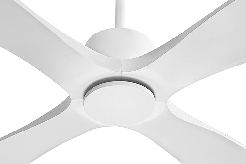 Miniatura 9 de WINGBO - Ventilador de techo DC de 48 pulgadas sin luces, 4 aspas de madera maciza talladas, motor DC reversible silencioso de 6 velocidades,