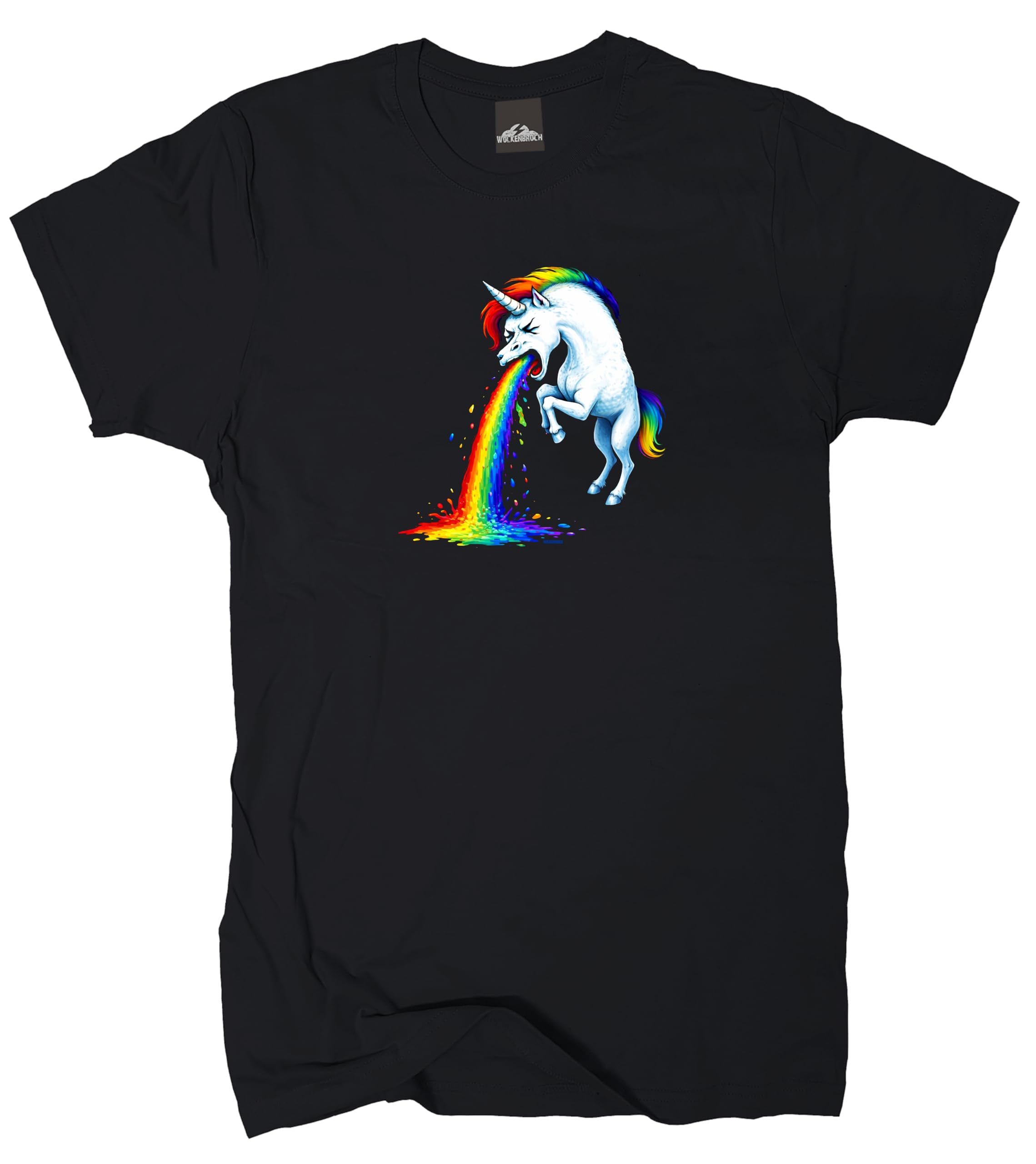 Wolkenbruch Herren T-Shirt Kotzendes Einhorn Regenbogen Gr.M bis 5XL Sprüche Statement Shirt
