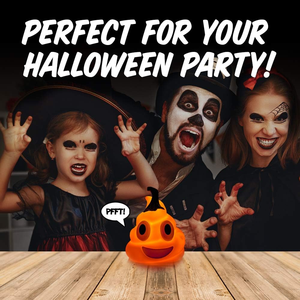Kamhi World Pumpkin Light Up Toy - Halloween Toys for Kids, Squeeze for 7 Funny Sounds, Funniest Halloween Toys for Toddlers, Boys, Girls & Teens, Halloween Gag Gifts, Cute Pumpkin Toy for Kids