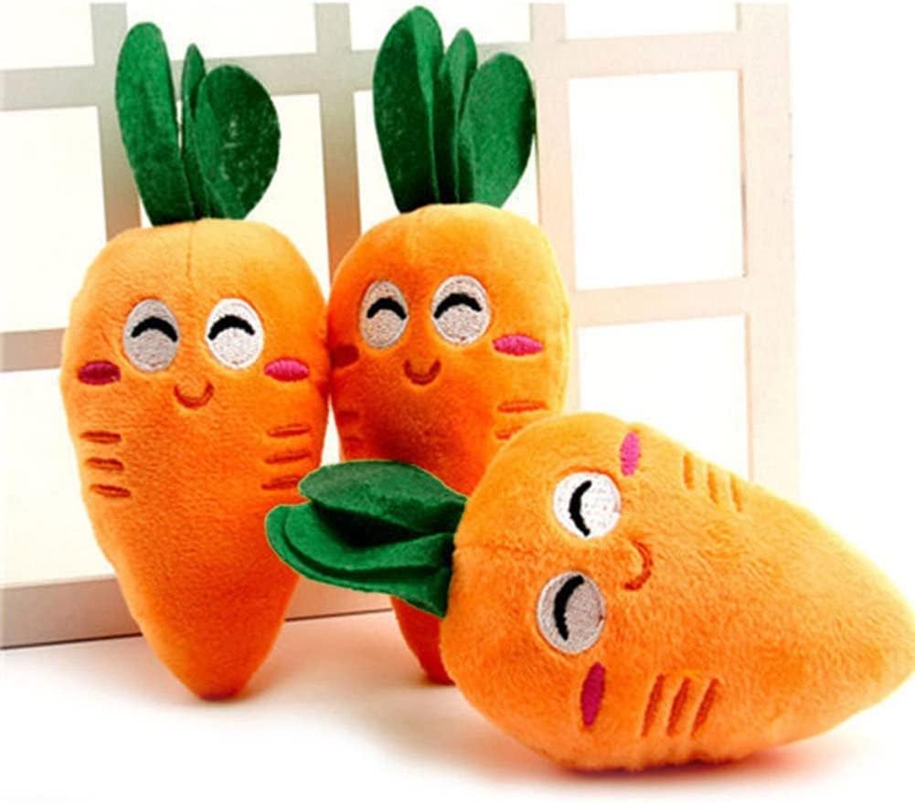 1Pc Soft Dog Toys Cute Carrot Plush Chew Squeaker Sound Pet Puppy Supplies Plush Dog and Cat Toys with Multi-Squeaks