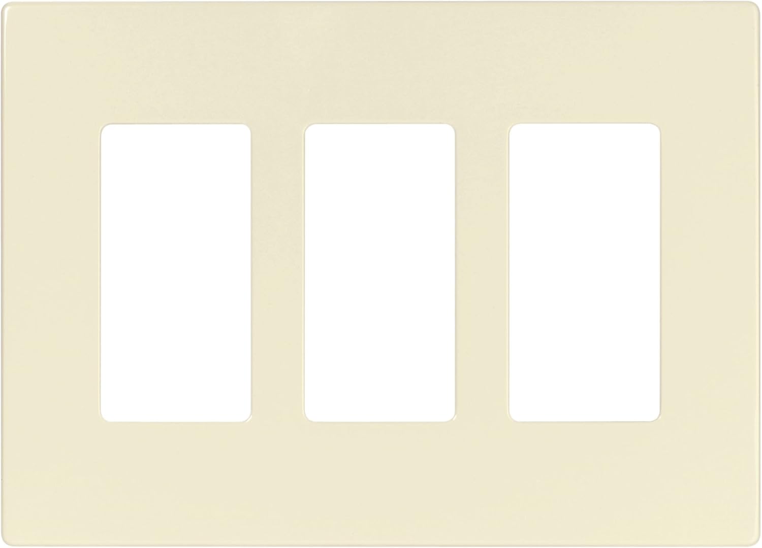 Eaton PJS263LA Decorator Screwless Wallplate, 3-Gang, Light Almond