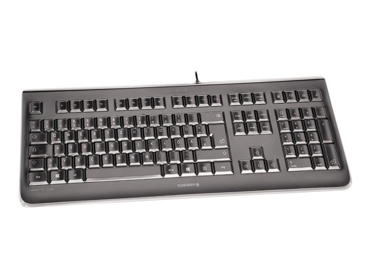 CHERRY KC 1068, EU-Layout, QWERTY Tastatur, leicht desinfizierbare, wasserdichte kabelgebundene Tastatur, flüsterleiser Tastenanschlag, Schwarz
