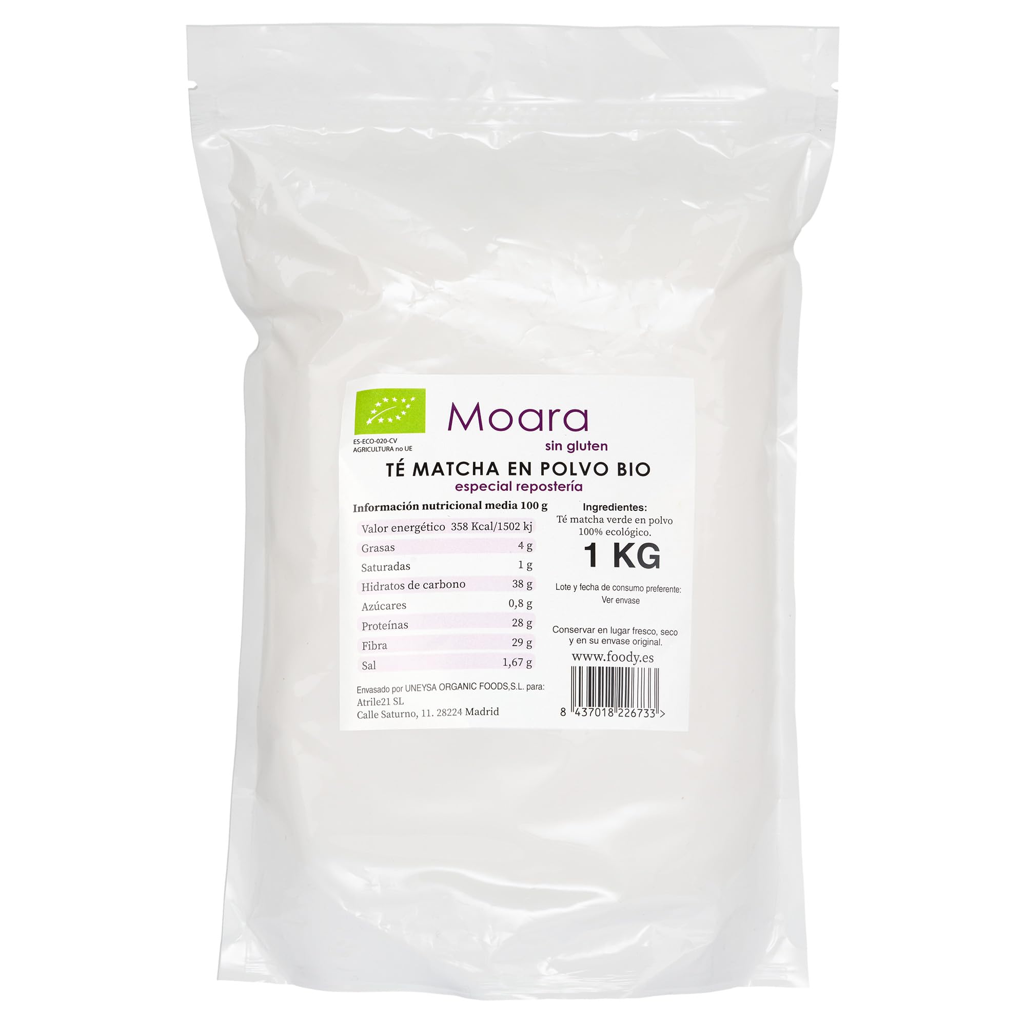 Té Matcha en Polvo, Sin Colorantes ni Aditivos Artificiales, Especial para Cocina y Repostería, 1kg
