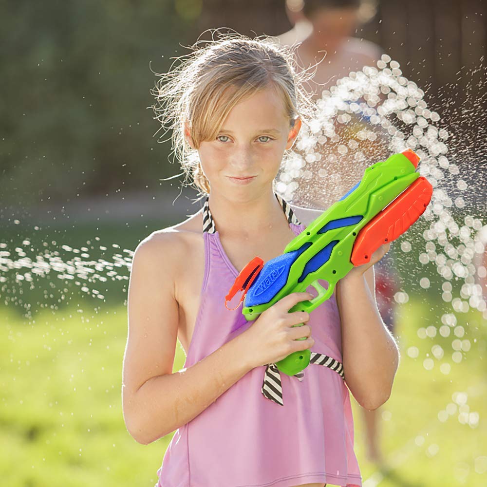 MOZOOSON Pistolets à Eau Jouet d'été pour Enfants, 3 x 300ML Water Gun avec 8-10M Longue Distance, Garçons Filles Adultes Jeu de Plein Air Jouets pour Piscine Plage Patio
