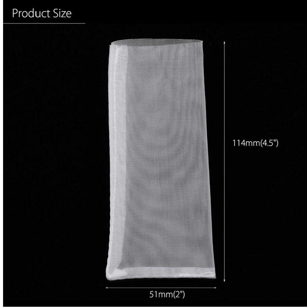 20pcs 2''x4.5 Nylon Rosin Bolsas filtrantes de Malla colofonia de Aceite de Filtro Prensa Bolsas de Pantalla de Nylon Blanco