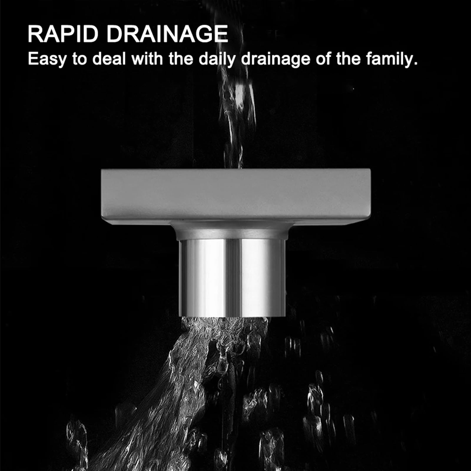Desagüe de Suelo Invisible para baño, Filtro de residuos Cuadrado de 10/12/15 cm, antiolor, para Ducha, Accesorios de baño (20 x 20 cm)