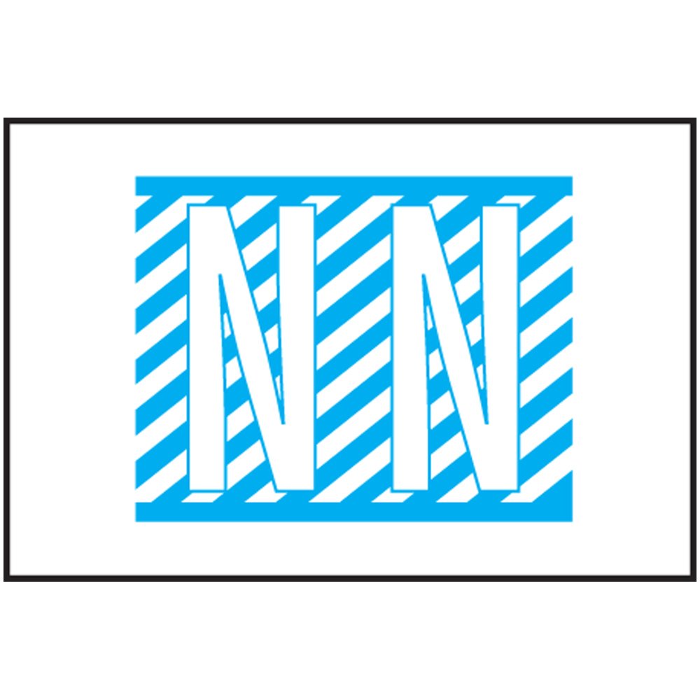 COL-R-TAB Compatible 59702731 12000 Series Permanent Color Code Label, Mylar, Alphabet, N", Light Blue, 1 1/2" x 1" Size, Pack of 500