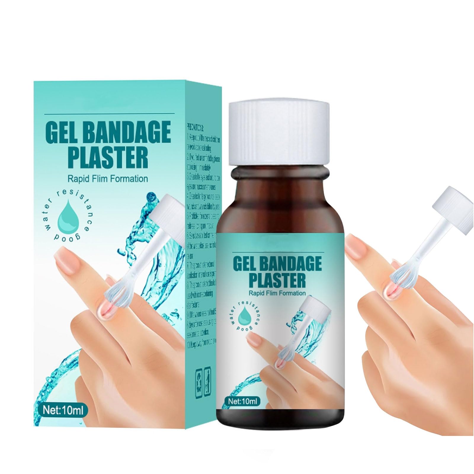 New Skin - Yeso líquido para heridas, vendaje líquido de gel impermeable, transpirable, rápido Qrying, cuidado de heridas para cortes menores, rasguños, heridas, piel seca y agrietada