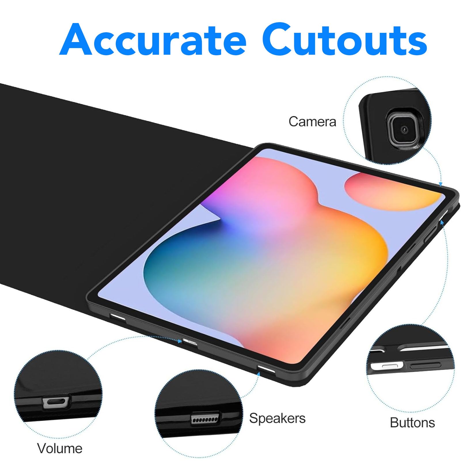 Etui na klawiaturę do Tab S6 Lite 10,4 Cala/SM-P613 (Wi-Fi) / SM-P619 / P610 (Wi-Fi) / SM-P615 (LTE), Klawiatura z Panelem Dotykowym do Sterowania Gestami do SM P620 P625