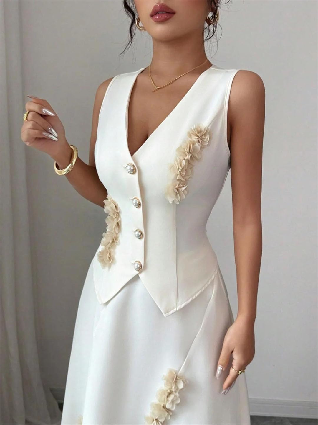 Womens Sleeveless Dress Two Piece Set