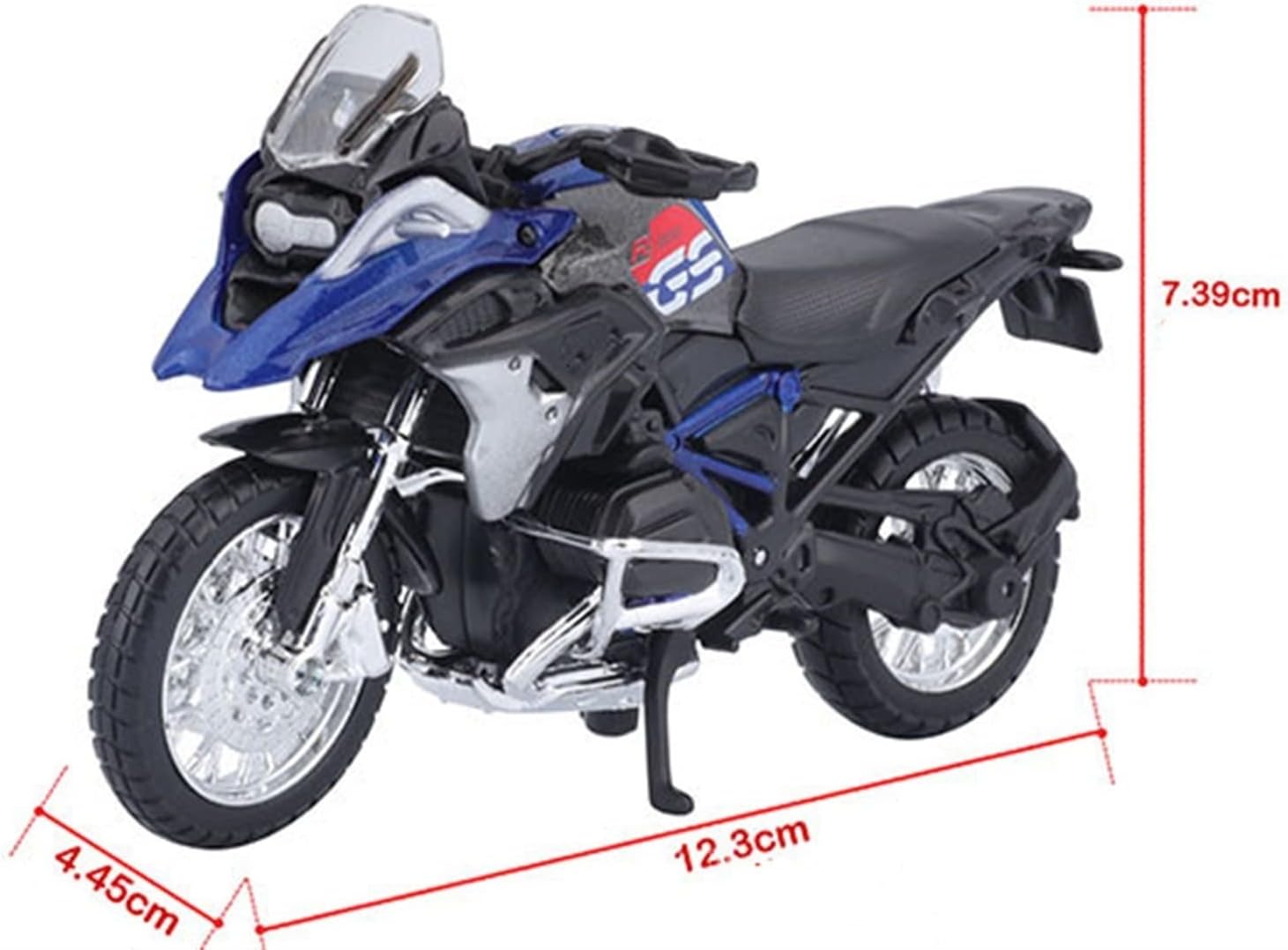 HTASFCI Motorcycle Model for BMW R1200 GS, R1250 GS, 1:18 Scale Alloy Replica Model Car, Racing Motorcycle Model with Shock Absorbers, Multiple Colours Available Gift Enthusiasts(R1200 GS)