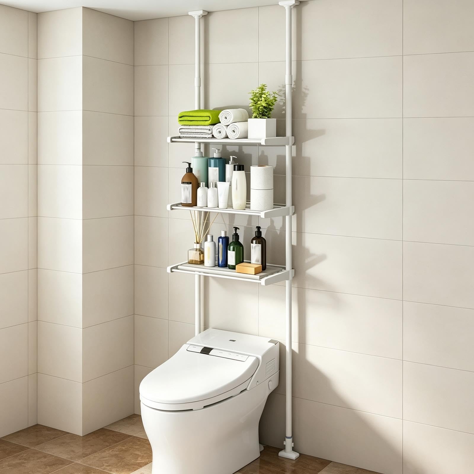Generisch WC Regal, Toilettenregal, Platzsparende Badaufbewahrung