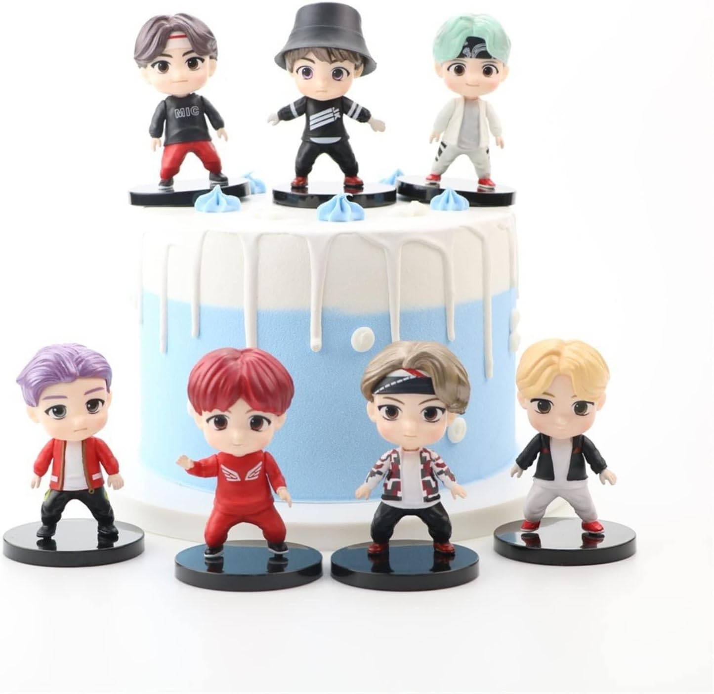 Surprise September 7pcs Cake Toppers Character Set Action Figures Toys, Mini Figurines Dolls Birthday Party Supplies Car Desktop Birthday Decorations (C)