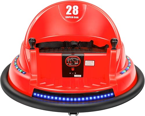 Miniatura 2 de Edostory Coche de parachoques eléctrico de 12 V y 3 velocidades para niños pequeños, autos de juguete para bebés de 1.5 a 8 años, calcomanías de