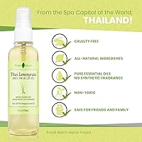 Vista 8 de Thai Lemongrass Linen and Room Spray, Natural Air Freshener Made with Pure Lemongrass Essential Oil, Bathroom Air Freshener or Calming Pillow Spray