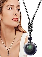 Obsidian with Rainbow Eyes,Obsidian with Rainbow Obsidian Stone | Lucky Lucky Necklace Pendant Couple Crystal Jewelry Gift