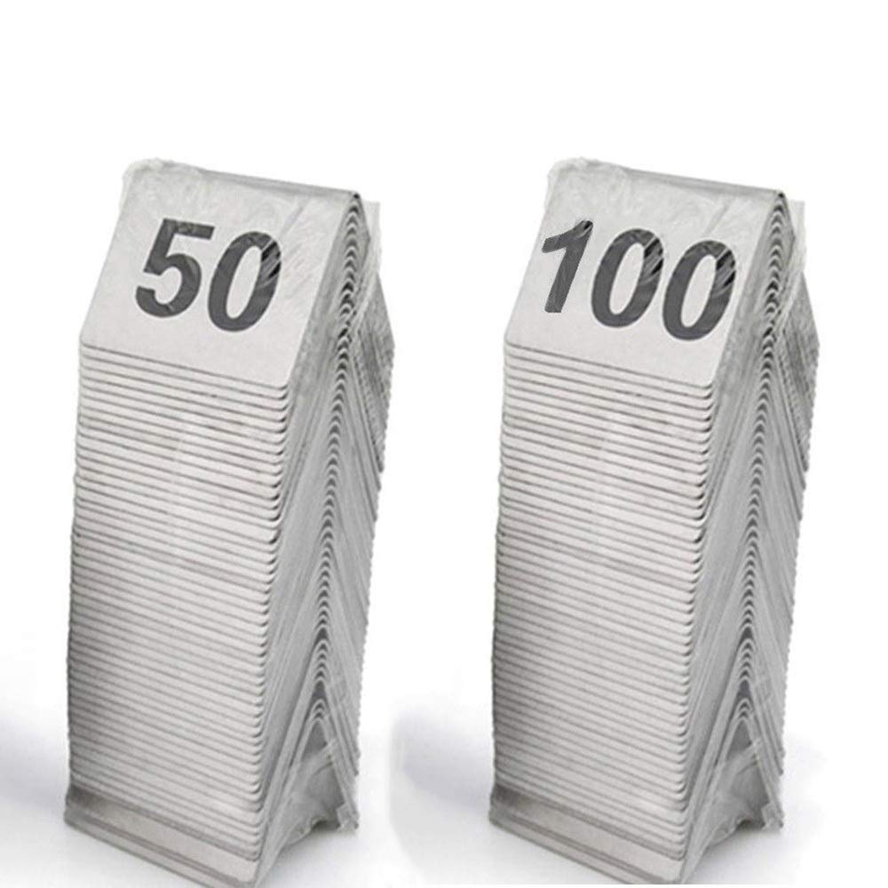 SaryEdge Table Numbers, 1-25/50/100 Stainless Steel Table Number Cards Restaurant Cafe Bar Seating Table Numbers Wedding Birthday Marriage Anniversary Events P,1 to 100