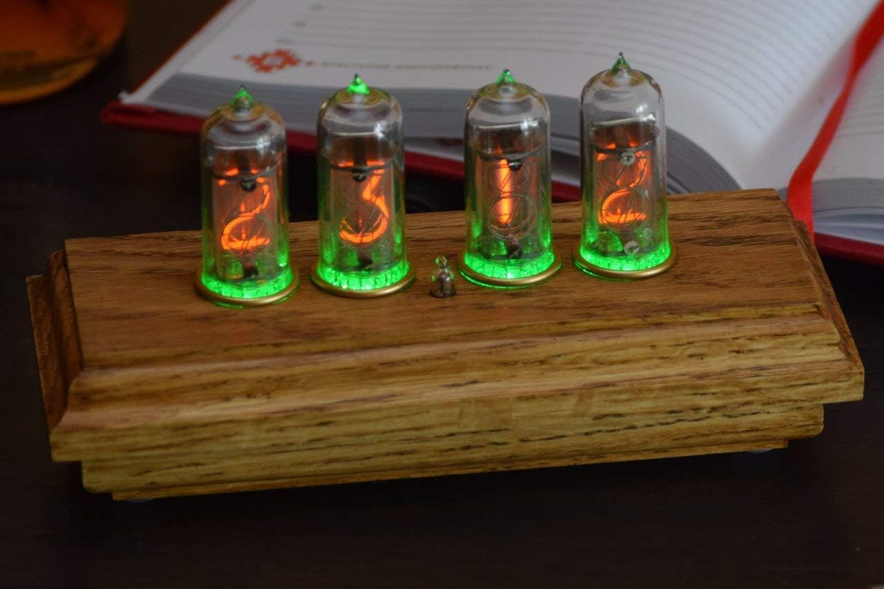 Astronimas"Bohemia" Nixie Tube Clock IN-14 Vintage Retro Handmade (Golden Oak)