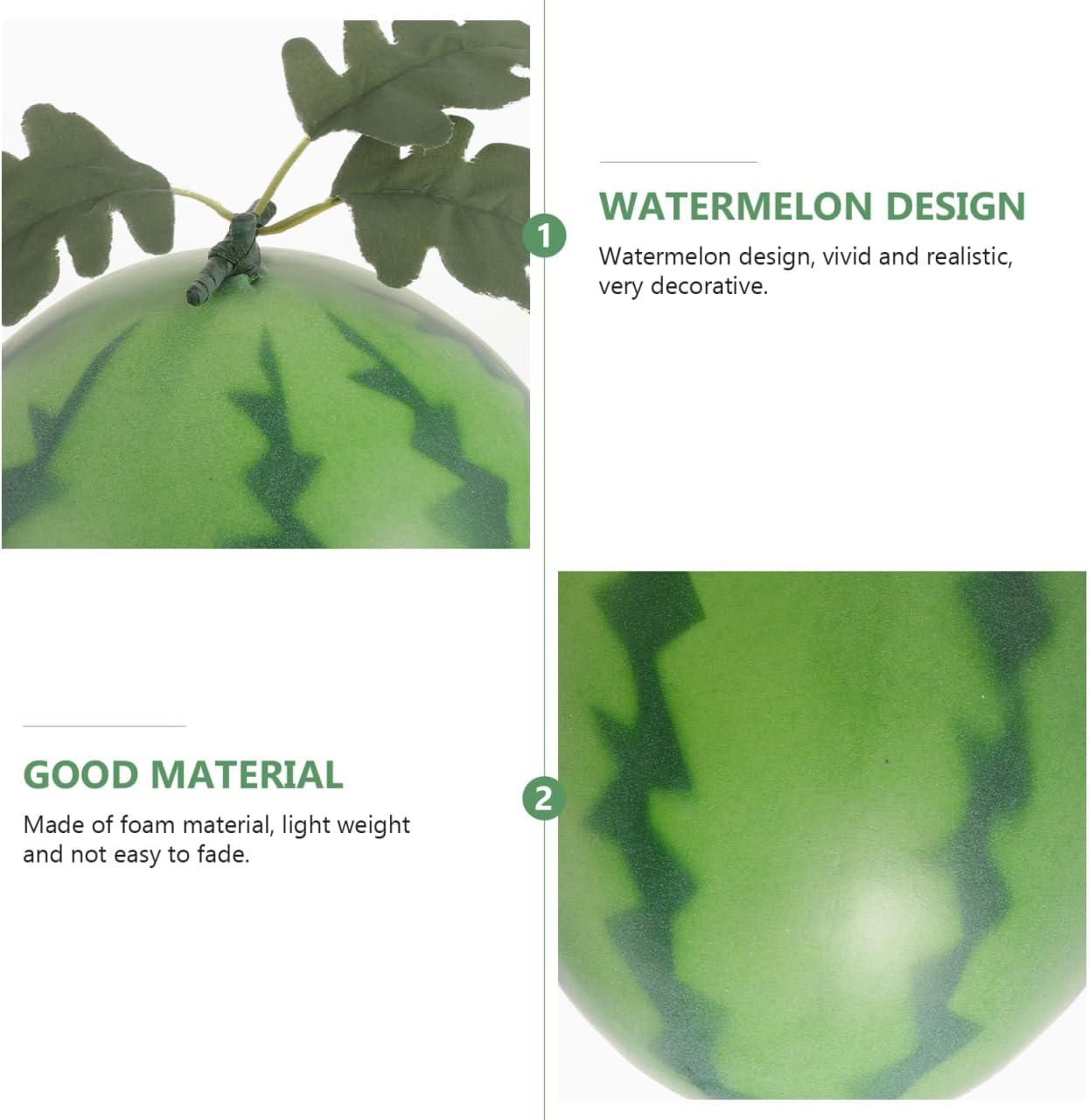 Artificial Watermelon Decorative Foam Fruit Simulated Watermelon Model for Home Decor